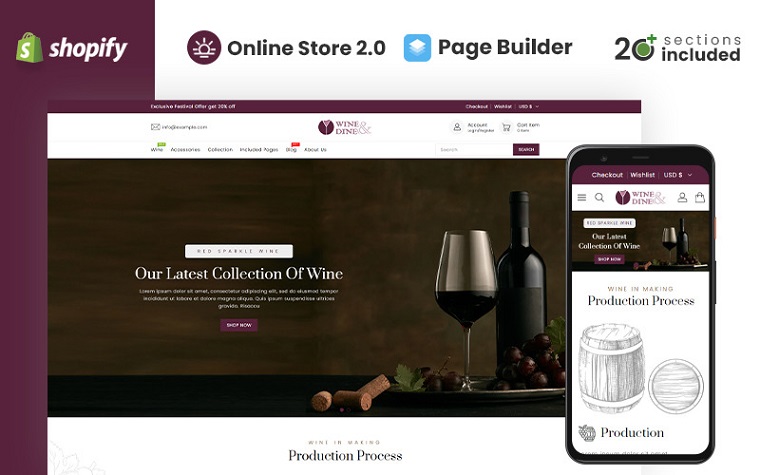 Wine&Dine Responsive Shopify Theme.