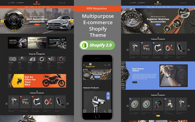 Superior - Clean & Modern Dark Shopify Theme.
