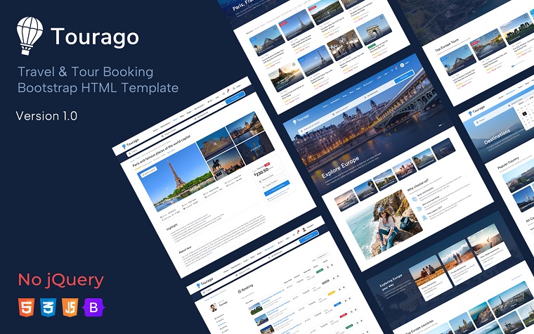 Tourago - Travel & Tour Booking HTML Template.