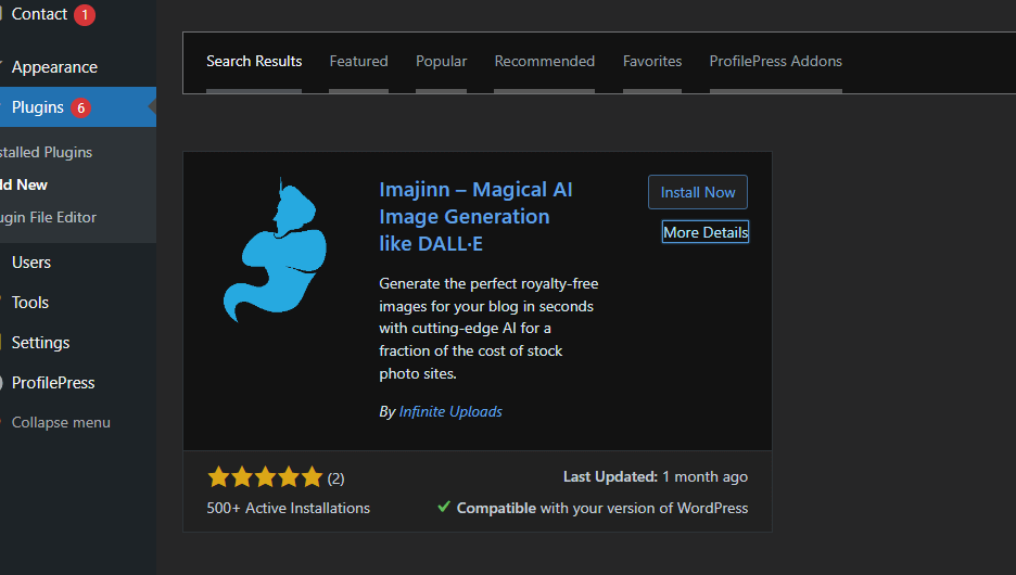 AI for website content creation - Imajinn